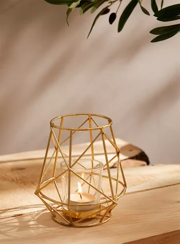 Portavelas de Vidrio, Metal y Acrílico