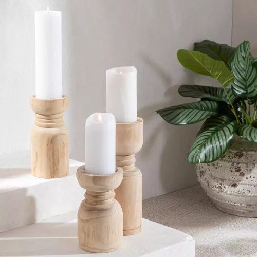 Portavelas de Vidrio, Metal y Acrílico